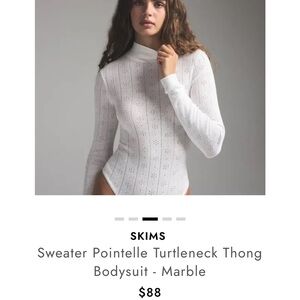 SKIMS Marble Pointelle Turtleneck Bodysuit